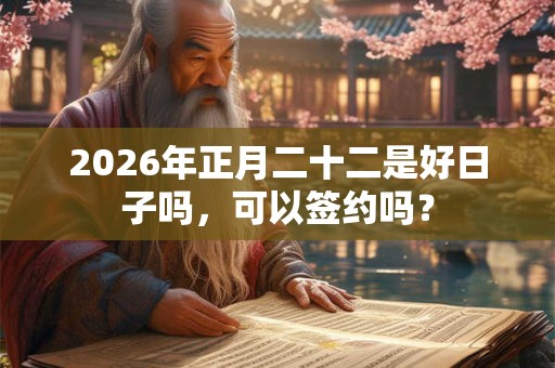 2026年正月二十二是好日子吗，可以签约吗？