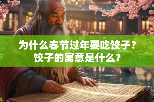 为什么春节过年要吃饺子？饺子的寓意是什么？