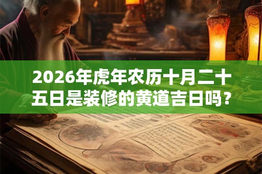 2026年虎年农历十月二十五日是装修的黄道吉日吗？