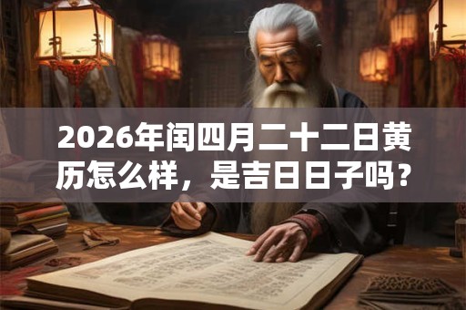 2026年闰四月二十二日黄历怎么样,是吉日日子吗? 2026年闰四月二十二日黄历怎么样,是吉日日子吗?