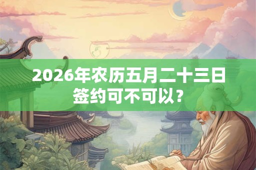 2026年农历五月二十三日签约可不可以？
