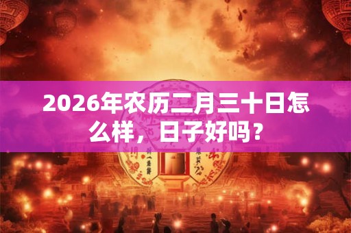 2026年农历二月三十日怎么样，日子好吗？