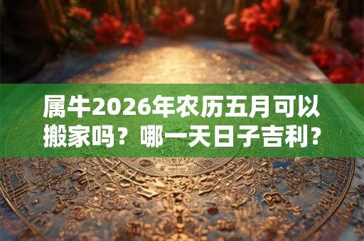 属牛2026年农历五月可以搬家吗？哪一天日子吉利？