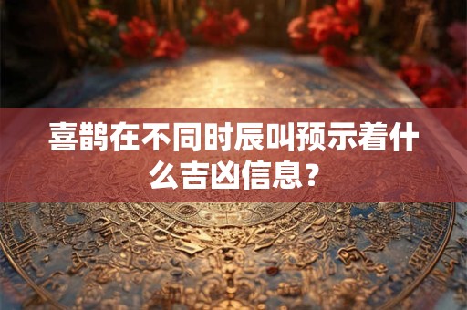 喜鹊在不同时辰叫预示着什么吉凶信息？