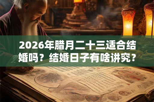 2026年腊月二十三适合结婚吗？结婚日子有啥讲究？