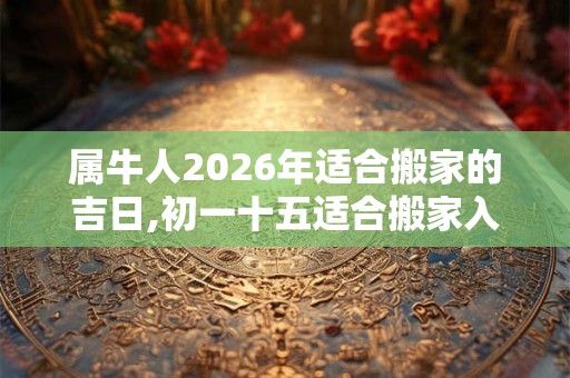 属牛人2026年适合搬家的吉日,初一十五适合搬家入宅不