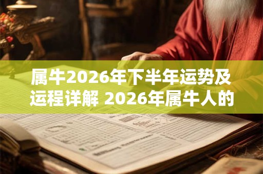 属牛2026年下半年运势及运程详解 2026年属牛人的全年每月运势 属牛2026年下半年运势及运程详解 2026年属牛人的全年每月运势