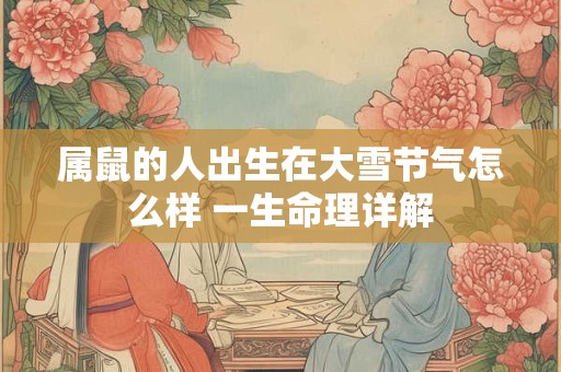 属鼠的人出生在大雪节气怎么样 一生命理详解