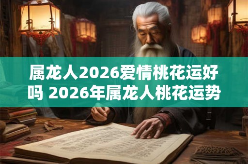 属龙人2026爱情桃花运好吗 2026年属龙人桃花运势