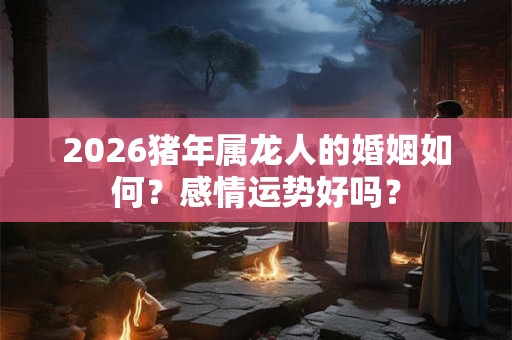 2026猪年属龙人的婚姻如何？感情运势好吗？