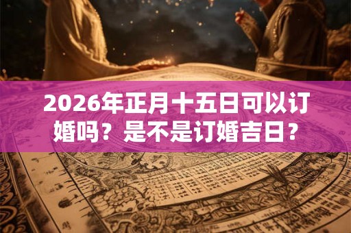 2026年正月十五日可以订婚吗？是不是订婚吉日？