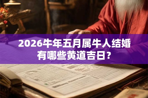2026牛年五月属牛人结婚有哪些黄道吉日？