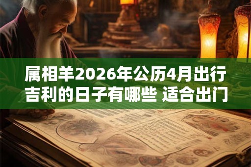 属相羊2026年公历4月出行吉利的日子有哪些 适合出门远行时机