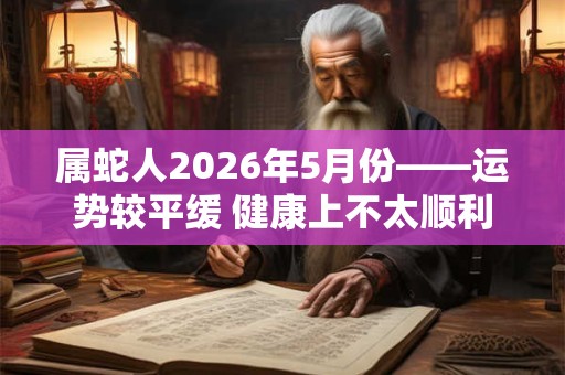 属蛇人2026年5月份——运势较平缓 健康上不太顺利