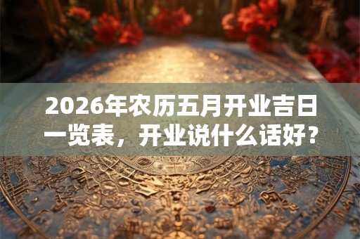 2026年农历五月开业吉日一览表，开业说什么话好？