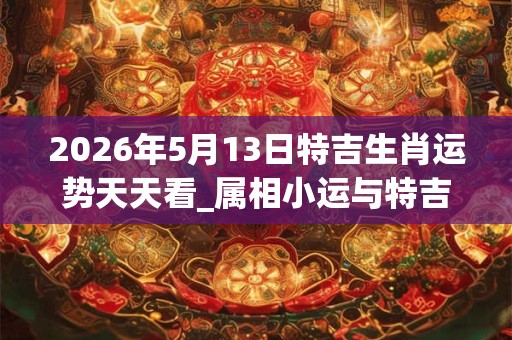 2026年5月13日特吉生肖运势天天看_属相小运与特吉生肖播报
