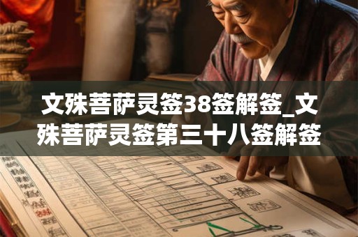 文殊菩萨灵签38签解签_文殊菩萨灵签第三十八签解签