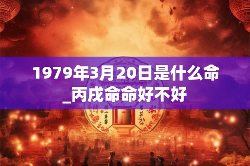 1979年3月20日是什么命_丙戌命命好不好 1979年3月20日是什么命_丙戌命命好不好