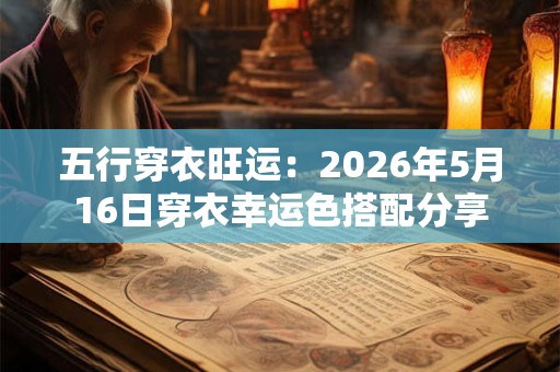 五行穿衣旺运:2026年5月16日穿衣幸运色搭配分享 五行穿衣旺运:2026年5月16日穿衣幸运色搭配分享