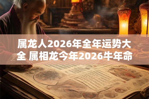属龙人2026年全年运势大全 属相龙今年2026牛年命运怎么样