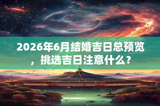 2026年6月结婚吉日总预览，挑选吉日注意什么？