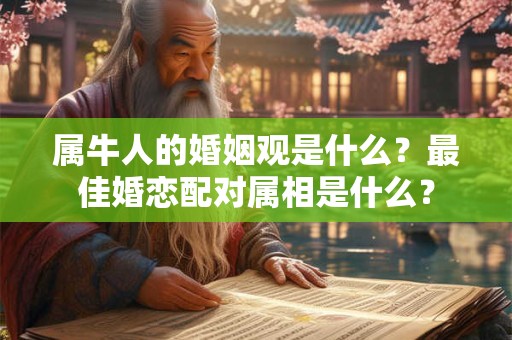 属牛人的婚姻观是什么？最佳婚恋配对属相是什么？