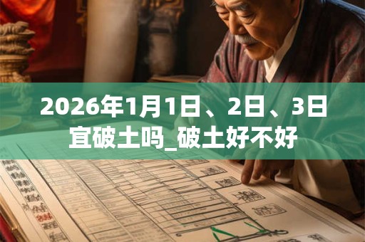 2026年1月1日、2日、3日宜破土吗_破土好不好
