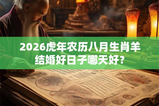 2026虎年农历八月生肖羊结婚好日子哪天好？