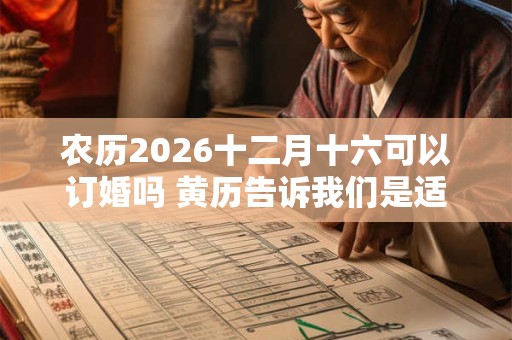 农历2026十二月十六可以订婚吗 黄历告诉我们是适宜订婚的
