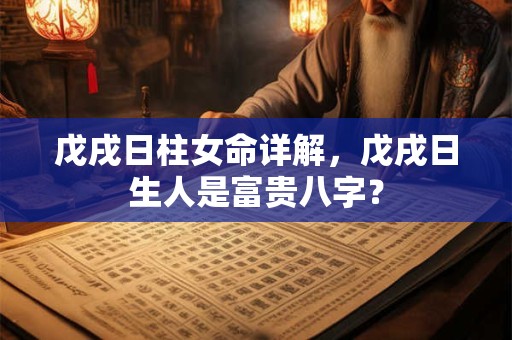 戊戌日柱女命详解，戊戌日生人是富贵八字？