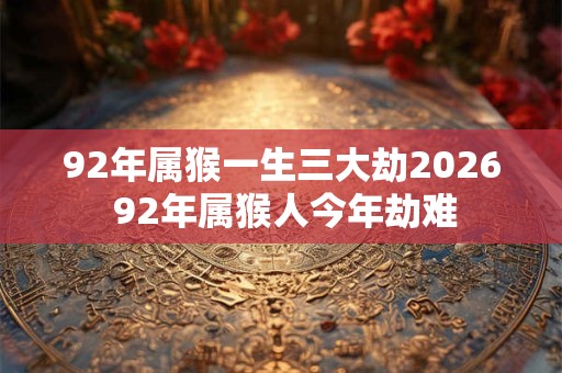 92年属猴一生三大劫2026 92年属猴人今年劫难
