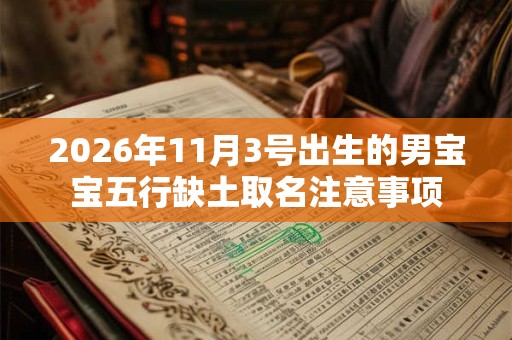 2026年11月3号出生的男宝宝五行缺土取名注意事项