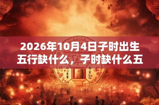 2026年10月4日子时出生五行缺什么，子时缺什么五行