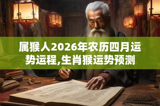 属猴人2026年农历四月运势运程,生肖猴运势预测