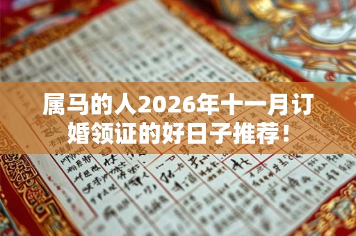 属马的人2026年十一月订婚领证的好日子推荐！