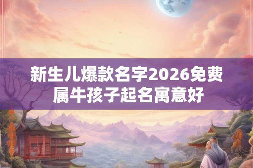新生儿爆款名字2026免费 属牛孩子起名寓意好