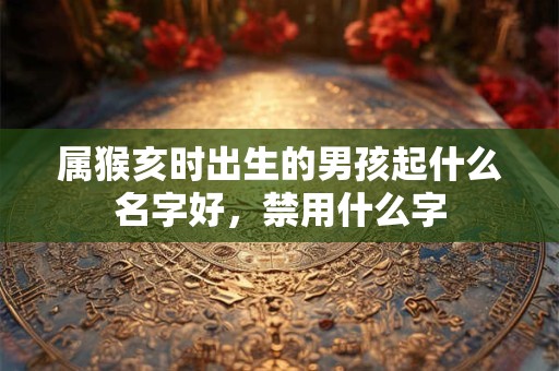 属猴亥时出生的男孩起什么名字好，禁用什么字