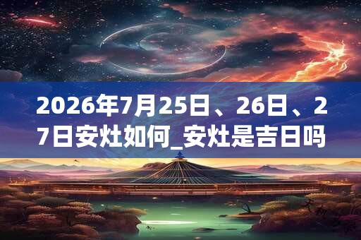 2026年7月25日、26日、27日安灶如何_安灶是吉日吗