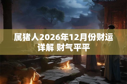 属猪人2026年12月份财运详解 财气平平
