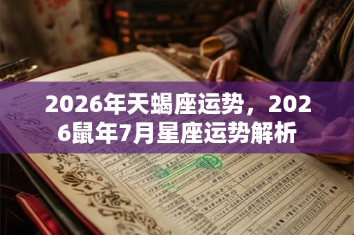 2026年天蝎座运势，2026鼠年7月星座运势解析