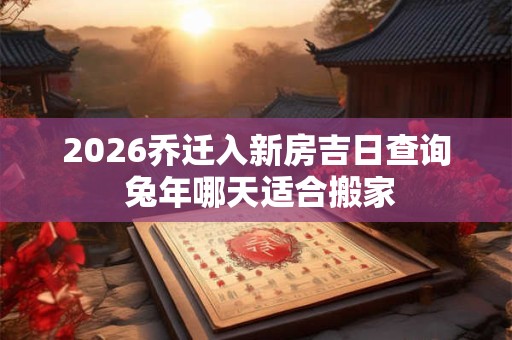 2026乔迁入新房吉日查询 兔年哪天适合搬家