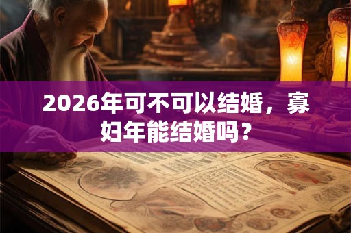 2026年可不可以结婚，寡妇年能结婚吗？