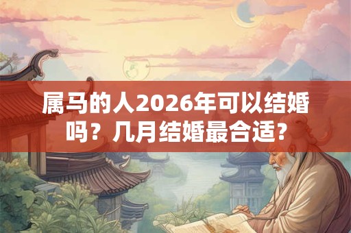 属马的人2026年可以结婚吗？几月结婚最合适？