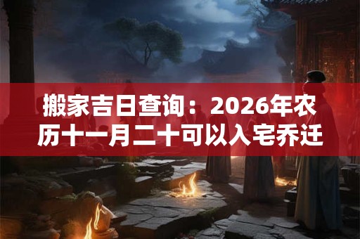 搬家吉日查询：2026年农历十一月二十可以入宅乔迁吗？