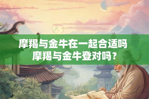 摩羯与金牛在一起合适吗 摩羯与金牛登对吗？