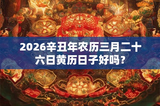 2026辛丑年农历三月二十六日黄历日子好吗? 2026辛丑年农历三月二十六日黄历日子好吗?