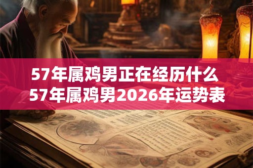 57年属鸡男正在经历什么 57年属鸡男2026年运势表现
