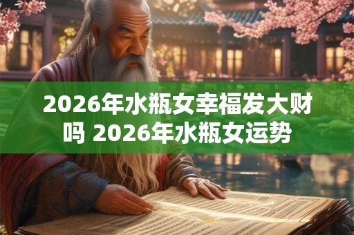 2026年水瓶女幸福发大财吗 2026年水瓶女运势