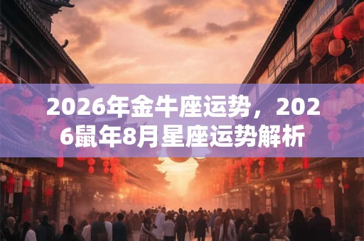 2026年金牛座运势，2026鼠年8月星座运势解析