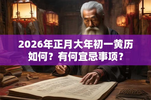 2026年正月大年初一黄历如何？有何宜忌事项？